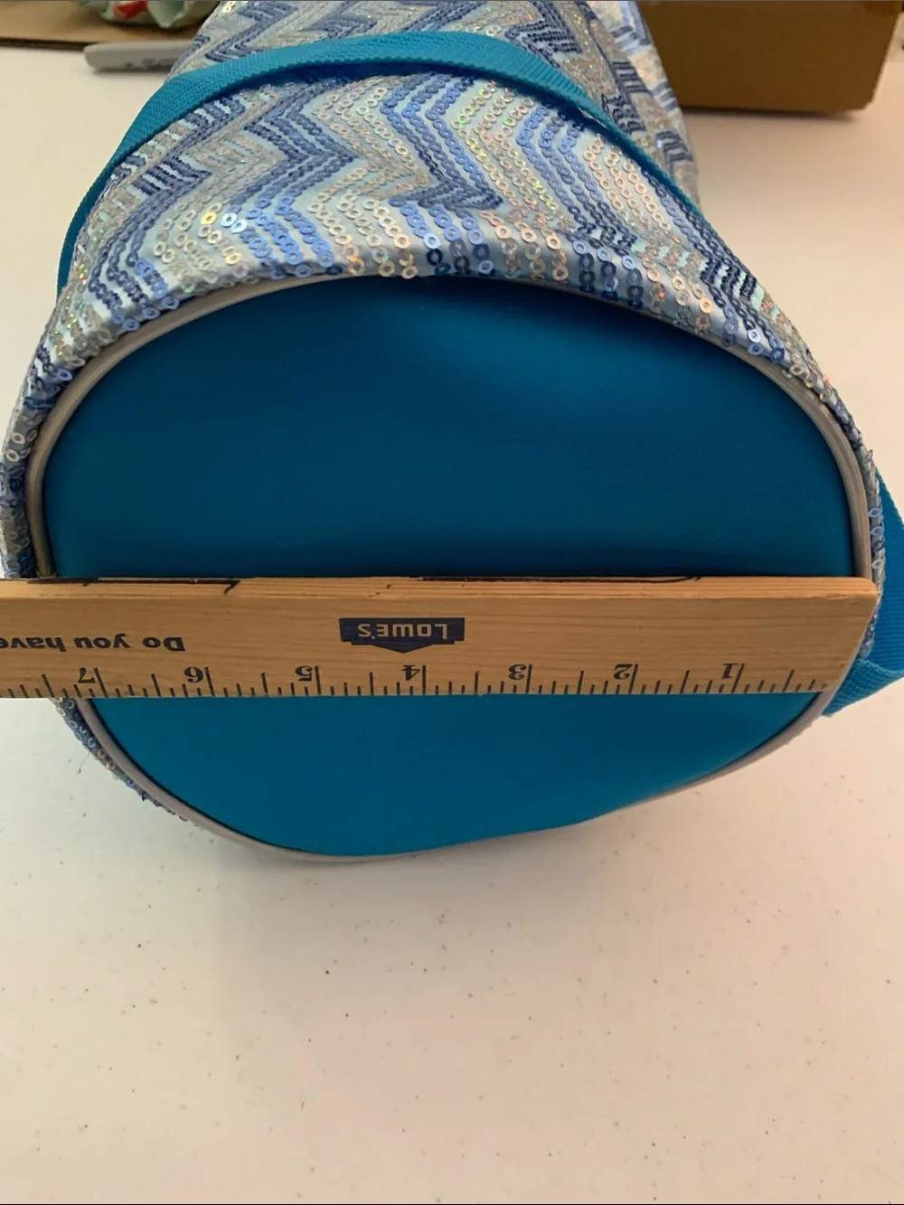 Blue sequin Capezio Chevron Barrel Bag all-over chevron-patterned DANCE